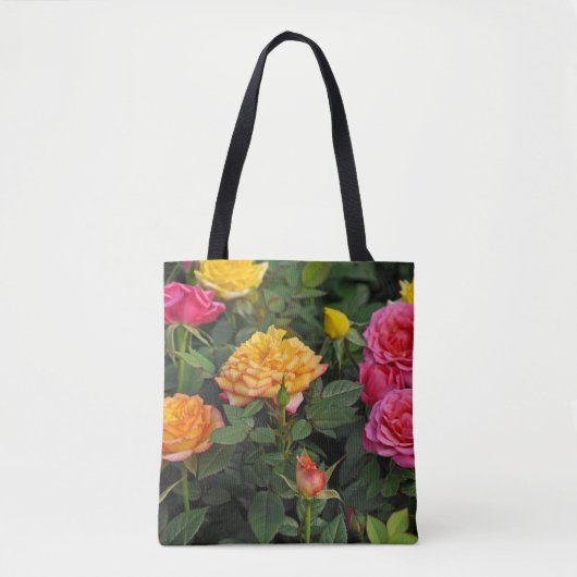 Kleurrijke minieme rozen tote bag (Voorkant)