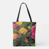 Kleurrijke minieme rozen tote bag (Achterkant)