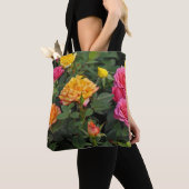 Kleurrijke minieme rozen tote bag (Dichtbij)