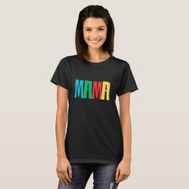 Kleurrijke Minimaal Mama Typografie T-shirt