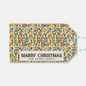 Kleurrijke Minimal Pine Trees Custom Merry Christm Cadeaulabel (Voorkant (Horizontaal))