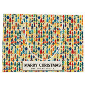 Kleurrijke Minimal Pine Trees Custom Merry Christm Groot Cadeauzakje (Achterkant)