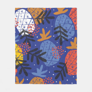 Kleurrijke, minimale abstracte anananassen en lev fleece deken