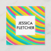 Kleurrijke, minimale sociale pictogrammen met held vierkante visitekaartje (Voorkant)