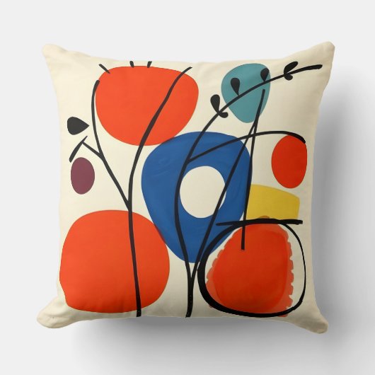 Kleurrijke minimalistische Abstract Kussen (Voorkant)