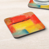 Kleurrijke minimalistische Abstracte kunstwerken Bier Onderzetter (Linkerzijde)