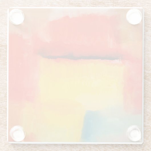 Kleurrijke minimalistische Abstracte kunstwerken Glazen Onderzetter (Achterkant)