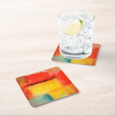 Kleurrijke minimalistische Abstracte kunstwerken Kartonnen Onderzetters (Insitu)