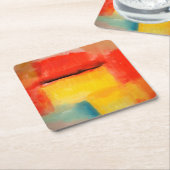 Kleurrijke minimalistische Abstracte kunstwerken Kartonnen Onderzetters (Schuin)