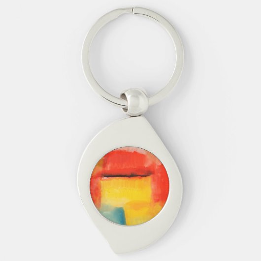 Kleurrijke minimalistische Abstracte kunstwerken Sleutelhanger (Voorkant)