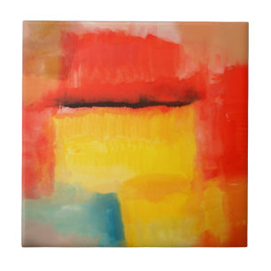 Kleurrijke minimalistische Abstracte kunstwerken Tegeltje