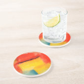 Kleurrijke minimalistische Abstracte kunstwerken Zandsteen Onderzetter (Zijkant)