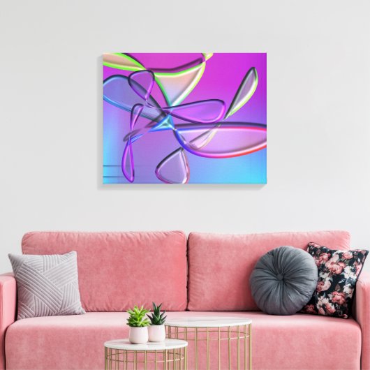 Kleurrijke minimalistische Abstracte moderne kunst Canvas Afdruk (Insitu (Woonkamer))