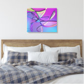 Kleurrijke minimalistische Abstracte moderne kunst Canvas Afdruk (Insitu (Slaapkamer))