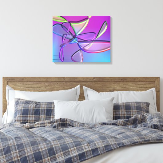 Kleurrijke minimalistische Abstracte moderne kunst Canvas Afdruk (Insitu (Slaapkamer))