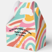 Kleurrijke minimalistische bruiloft bedankdoosjes (Voorkant)