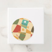 Kleurrijke minimalistische bruiloft bedankjes labels (In situ)