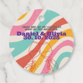 Kleurrijke minimalistische bruiloft bedankjes labels (Achterkant)