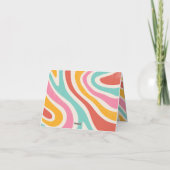 Kleurrijke minimalistische bruiloft bedankkaart (Achterkant)