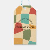 Kleurrijke minimalistische bruiloft cadeaulabel (Voorkant)