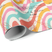 Kleurrijke minimalistische bruiloft cadeaupapier (Rol Hoek)