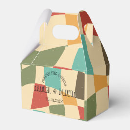 Kleurrijke minimalistische bruiloft gunst dozen bedankdoosjes