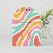 Kleurrijke minimalistische bruiloft kaart (Staand voorkant)