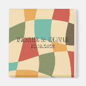 Kleurrijke minimalistische bruiloft magneet (Voorkant)