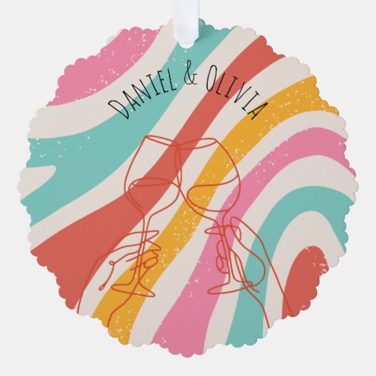 Kleurrijke minimalistische bruiloft ornament kaart (Voorkant)