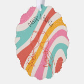 Kleurrijke minimalistische bruiloft ornament kaart (Links)