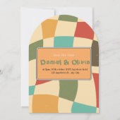 Kleurrijke minimalistische bruiloft uitnodiging (Voorkant)
