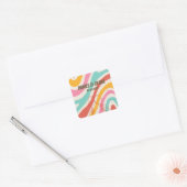 Kleurrijke minimalistische bruiloft vierkante sticker (Envelop)