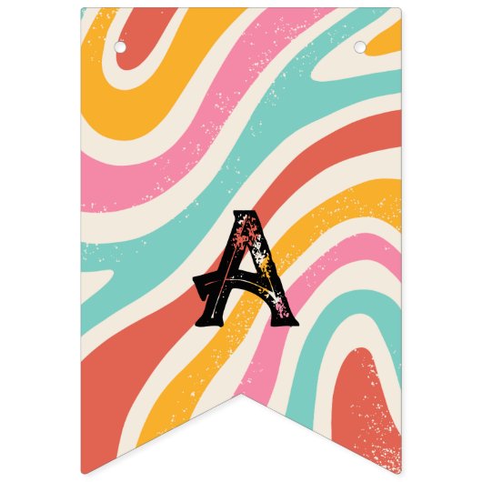 Kleurrijke minimalistische bruiloft vlaggetjes (Derde vlag)