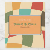 Kleurrijke minimalistische bruiloft wijn etiket (Enkel label)