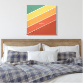 Kleurrijke minimalistische diagonale strepen naam canvas afdruk (Insitu (Slaapkamer))
