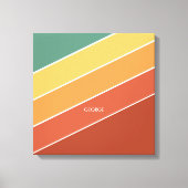 Kleurrijke minimalistische diagonale strepen naam canvas afdruk (Voorkant)