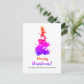 Kleurrijke minimalistische kerstboom feestdagenkaart (Staand voorkant)