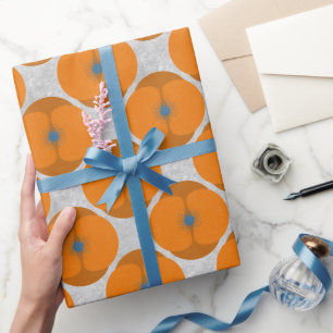 Kleurrijke Minimalistische Klaproos Getextureerde Cadeaupapier