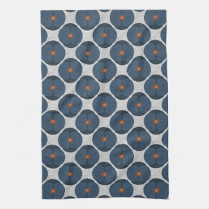 Kleurrijke Minimalistische Klaproos Getextureerde Theedoek