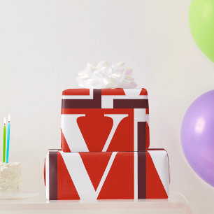 Kleurrijke Minimalistische Letter V Monogram Cadeaupapier