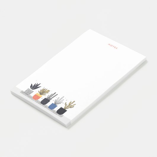 Kleurrijke minimalistische levendige Potted Plante Post-it® Notes (Schuin)