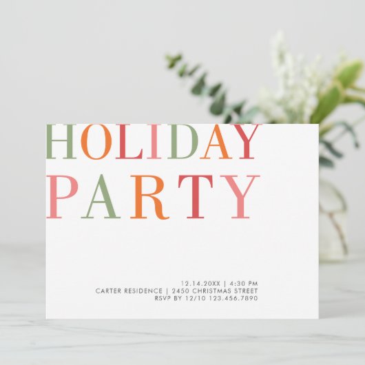 Kleurrijke minimalistische moderne typografie voor kaart (Staand voorkant)