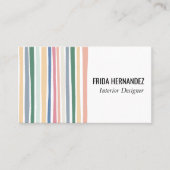 Kleurrijke minimalistische mosterdstrips visitekaartje (Voorkant)