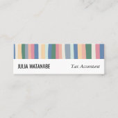 Kleurrijke minimalistische strips voor mosterd mini visitekaartje (Voorkant)