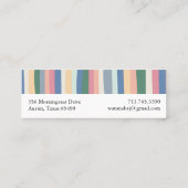 Kleurrijke minimalistische strips voor mosterd mini visitekaartje (Achterkant)