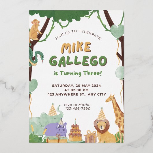 Kleurrijke Minimalistische Verjaardag Uitnodiging (Voorkant)