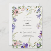 Kleurrijke minimalistische Wildflower foto bruilof Kaart (Voorkant)