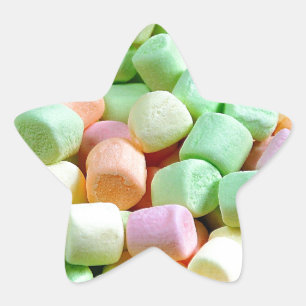 Kleurrijke minimarshmallow-afdrukken ster sticker