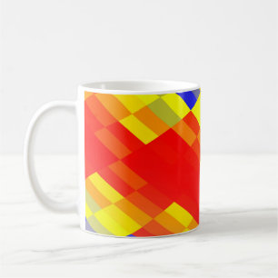 Kleurrijke mix abstracte achtergrond, beschrijving koffiemok