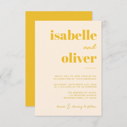 Kleurrijke mix en match moderne bruiloft kaart (Voorkant / Achterkant)